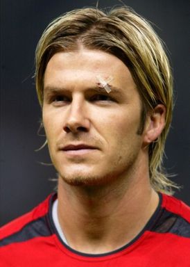 David Beckham se šrámem od Alexe Fergusona.