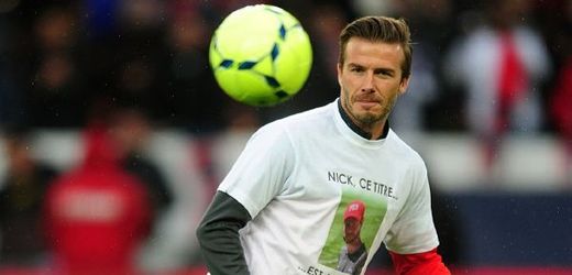 Anglická fotbalová legenda David Beckham.