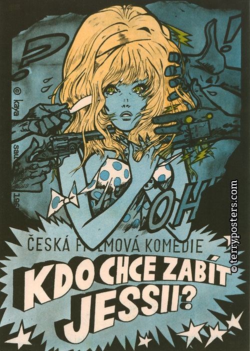K vidění budou i cizojazyčné verze - například rumunská a jugoslávská verze plakátu k filmu Kdo chce zabít Jessii.