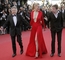 Mathieu Amalric (vpravo), Emanuelle Seignerová a režisér Roman Polanski při cestě na promítání svého filmu Venus in Fur.