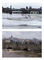 Snímek Kamenného mostu v Písku při povodni v roce 2002 (nahoře) a 3. června 2013 (dole).
