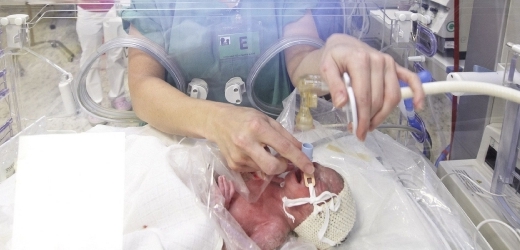 Čtyři chlapci a dívka, kteří přišli na svět císařským řezem, jsou na novorozenecké jednotce intenzivní péče.