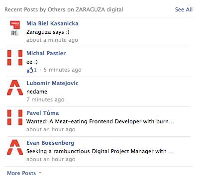 Reakce na Facebooku od agentury Zaraguza.