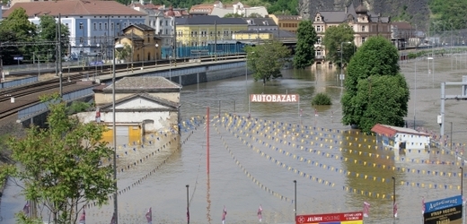 Stoletá voda v Ústí nad Labem.