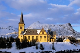 Kostel v norském městě Kabelvag.