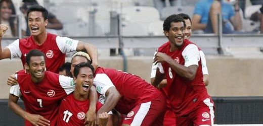 Hráči Tahiti slavili gól jako své vítězství.