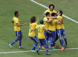 Brazilská radost na stadionu.