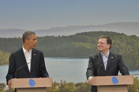 Sňatek nejen z rozumu mezi EU a USA. Obama a Barroso.