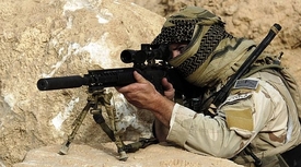 Americký sniper v Iráku.