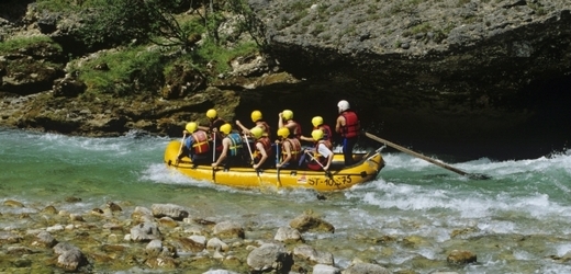 Raftování na rakouské řece Salze. 