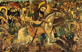 Bitva v Karbale roku 680 v představách malíře.