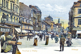 Pražské Příkopy, cíl turistů už před sto lety.