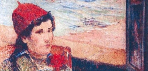 Femme devant une fenêtre ouverte, dite la Fiancée (Žena před otevřeným oknem, zvaná snoubenka) od Gauguina.