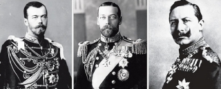 Mikuláš II., Jiří V. a Vilém II. Byli příbuzní, ale přesto proti sobě rozpoutali hroznou válku.