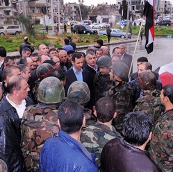 Syrský prezident opět na veřejnosti v metropoli Damašku.