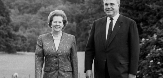 Kancléř Kohl a premiérka Thatcherová při setkání roku 1980.