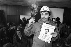 Turci stávkující v ocelárnách v Duisburgu v 80. letech 20. století.