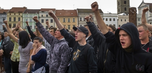 Několik stovek lidí se 29. června po shromáždění na českobudějovickém náměstí Přemysla Otakara II., kde provolávali rasistická hesla a protestovali proti častým problémům v soužití na sídlišti Máj.