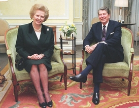Margaret Thatcherová a Ronald Reagan.