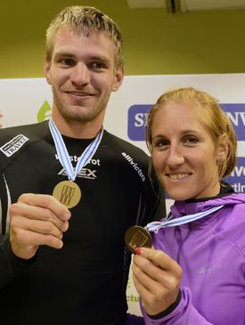 Ondřej Synek s bronzovou medailistkou Miroslavou Knapkovou.