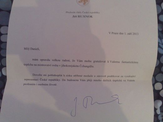 Blahopřání premiéra Rusnoka.