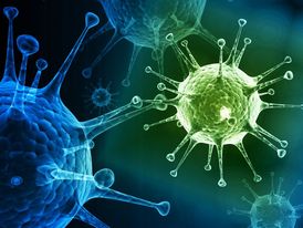 Digitální vyobrazení viru chřipky.