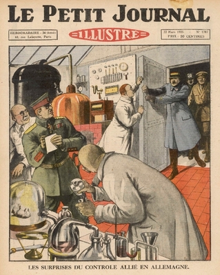 Spojenci dopadli roku 1925 německé odborníky jak vyrábějí jedovaté plyny. Časopisecká fikce. 