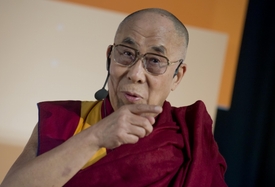 Tibetský duchovní vůdce dalajlama v Praze.