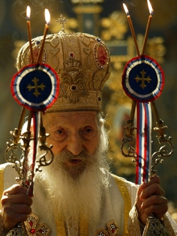 Ukázka z rituálů ruské ortodoxní církve. 