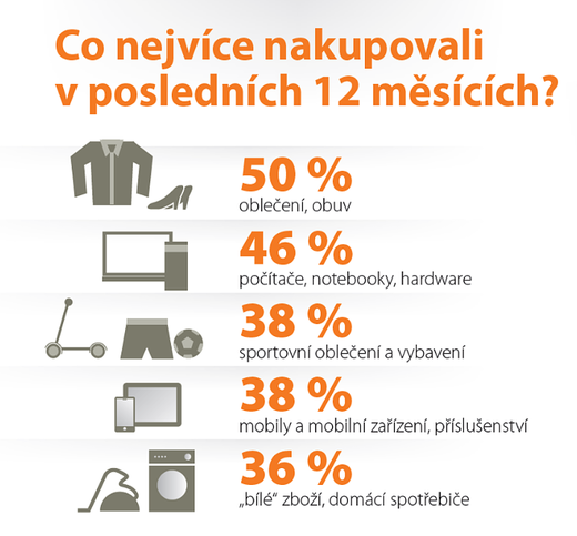 Co Češi nejčastěji nakupují online.
