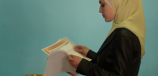 Muslimská volička v Bosně.