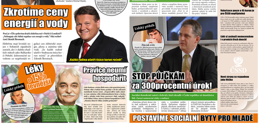 Volební noviny s vylhaným příběhem rozdává ČSSD po celé zemi.  