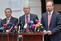 Čtyři nejdiskutovanější muži sociální demokracie (zleva): Michal Hašek, Lubomír Zaorálek, Bohuslav Sobotka a Jeroným Tejc.