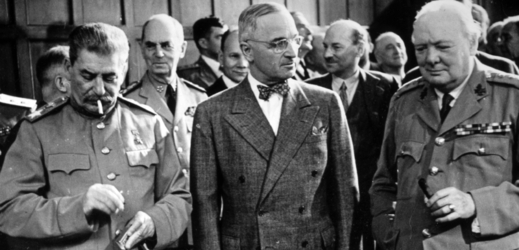 Stalin, Truman a Churchill v Postupimi v červenci 1945.