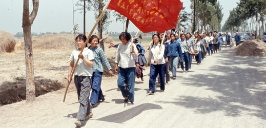 Protest čínských vesničanů (ilustrační foto).