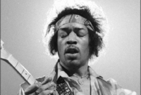 Nezaměnitelný kytarista Jimi Hendrix.