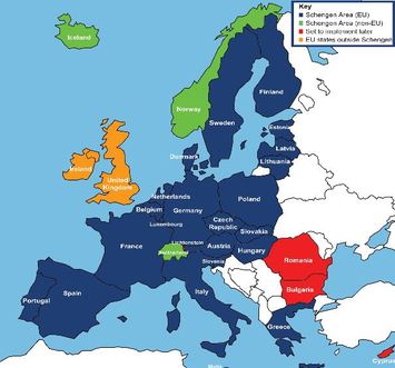 Země Schengenského prostoru.