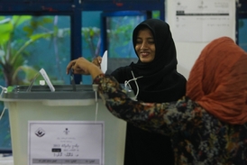 Volební místnost v Malé.