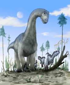 Střez se, střez, Camarasaura. Má tupý zrak, je těžší než náklaďák. Střez se, střez, Camarasaura. Má tupý zrak, je těžší než náklaďák.