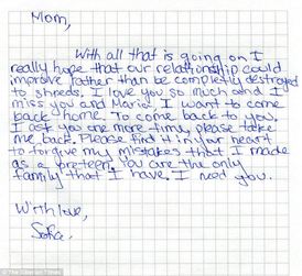 Sofiin dopis matce.
