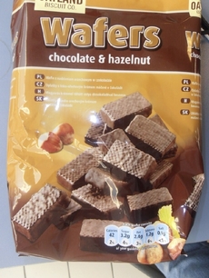 Oplatky Wafers chocolate & hazelnut Oatland.