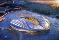 Katarský fotbalový stadion.
