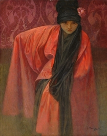 Cena Dívky v červeném od Alfonse Muchy se vyšplhala na 3,7 milionu korun.