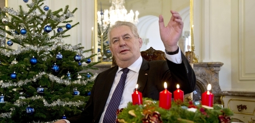 Prezident Miloš Zeman při vánočním projevu.