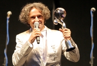 Muzikant Goran Bregović na snímku z roku 2011, kdy navšívil karlovarský filmový festival.