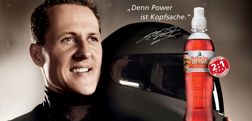 Reklama na Rosbacher se Schumacherem.