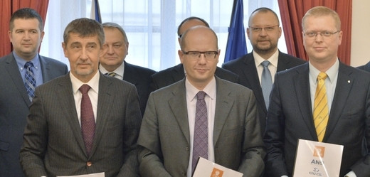 Zásadní postavy budoucí vlády: Andrej Babiš, Bohuslav Sobotka a Pavel Bělobrádek. 