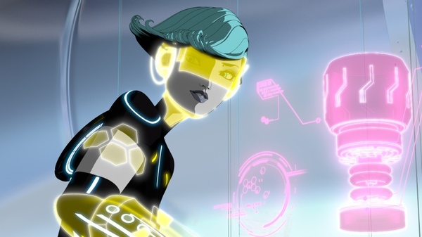 Styl animace odpovídá výtvarné podobě filmu Tron ze začátku 80. let. Styl animace odpovídá výtvarné podobě filmu Tron ze začátku 80. let.