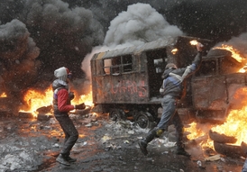 Protesty v centru Kyjeva.
