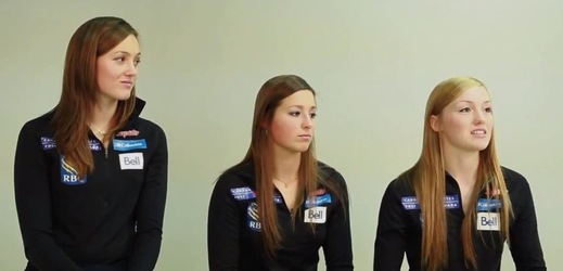 Sestry, které chtějí medaile. Zleva Maxime, Chloé a Justine Defour-Lapointová.